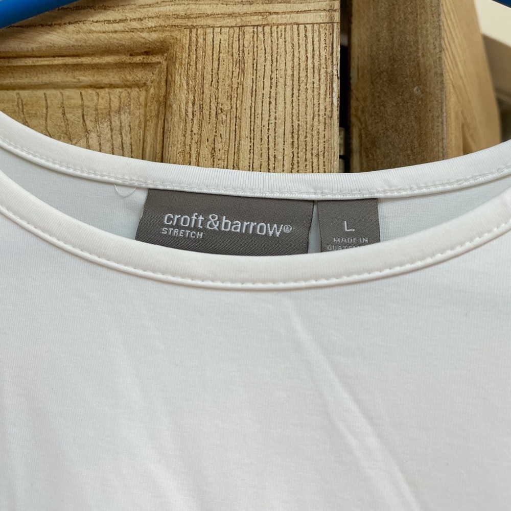 Croft &Barrow white silky  Tee Large